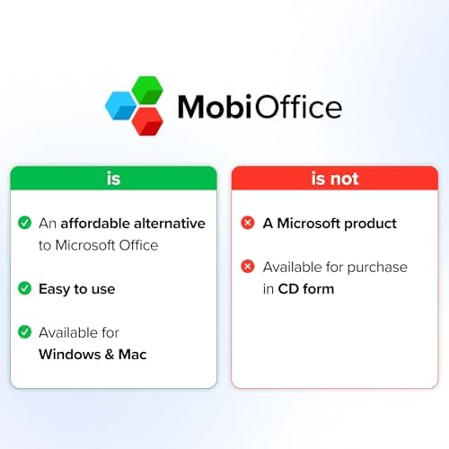 MobiOffice Lifetime 4-in-1 Productivity Suite for Windows | Lifetime License | Includes Word Processor, Spreadsheet, Presentation