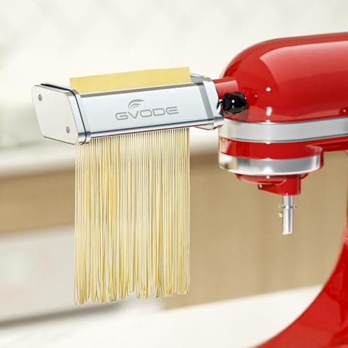 GVODE 3Pcs Pasta Attachment for KitchenAid Stand Mixer, 304 Stainless Steel | Pasta Maker Attachment Set with Pasta Roller