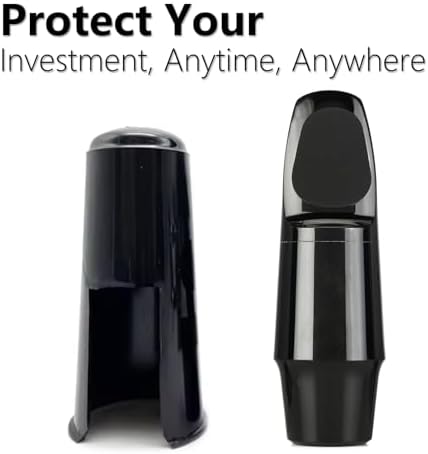 4-Pack Alto Saxophone Clarinet Mouthpiece Cap – Plastic Protective Cover with Ligature Attachment for Reed and Mouthpiece Protection