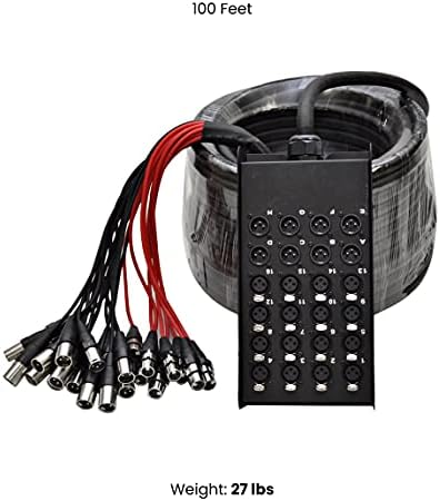 Seismic Audio Speakers 16 Channel Low Profile XLR Send Circuit Board Snake Cable, XLR Splitter Cable, 100 Feet