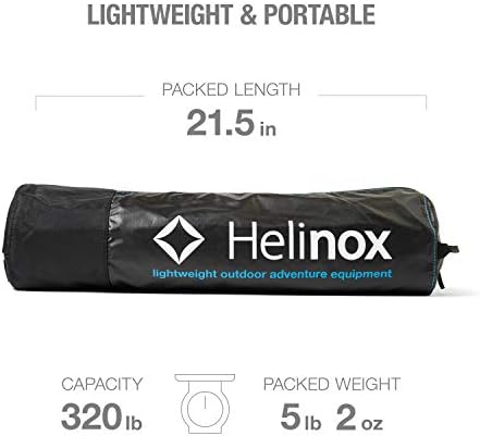 Helinox Cot One Lightweight, Compact, Collapsible, Portable Camping Cot, Regular, Black