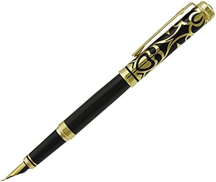 Duke Fude Nib Fountain Pen Medium to Broad Nature Mother Pearl on Cap with Pen Pouch sketching Art Drawing Signature Calligraphy Pen Case Set