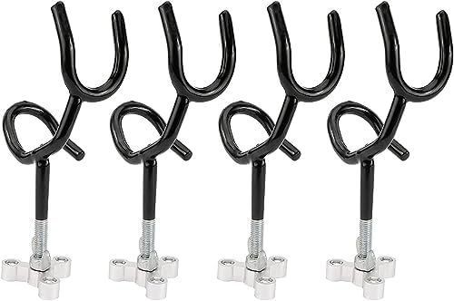 4PCS Sure Grip Steel 20 Degree Angle Rod Holder with Mounting Base Fishing Rod Holder for Boat, Ship, Yacht and More for Fishing Lovers