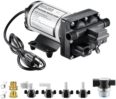 RV Water Pumps 115V AC Pressure Pump with Pressure Switch, Self-priming Water Pump 4.0GPM 45PSI, Fresh Water Pump for RV, Kitchen Barthroom Camping Marine Yacht Garden Diaphragm Pump115volt