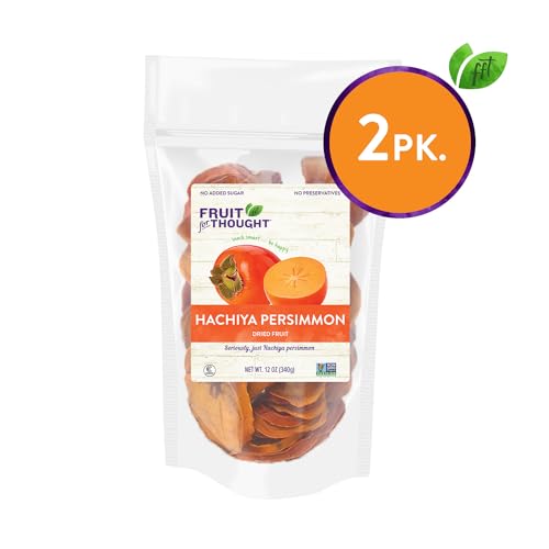 Fruit for Thought Dried Persimmons, No Sugar Added, 12 oz, Pack of 2