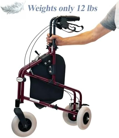 Freedom Lightweight Retractable 3 Wheel Walker with Balloon Tires