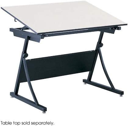 Safco 3957 PlanMaster Height-Adjustable Drafting Table for use with 3948, 3951 Table Top (Sold Separately), Black