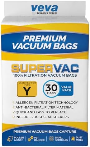 30 Pack Type Y Vacuum Bags for Hoover WindTunnel Upright Vacuum Cleaners, Style Y, Z, Premium Vacuum Bags Model 4010100Y