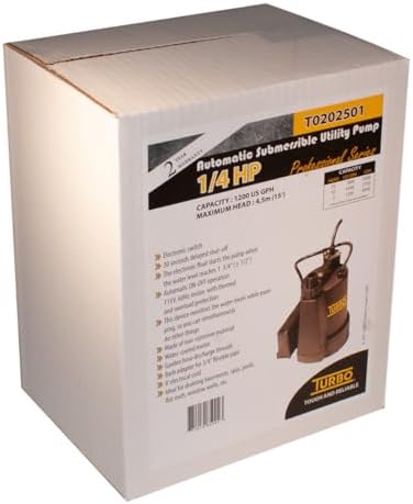 Turbo 1/4HP Submersible Utility Pump with Electronic Switch