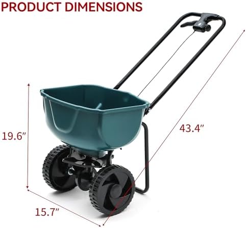 YITAMOTOR 60 lb Walk Behind Lawn Garden Spreader for Seeds Fertilizer | Push Broadcast Spreader for Garden Grass with Easy to Use Flow Control