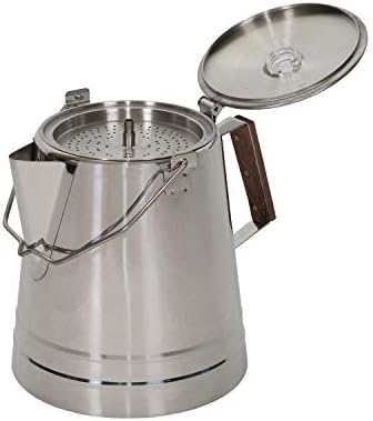 Stansport Stainless Steel Percolator Coffee Pot 9 Cups (276-9), Silver
