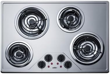 Summit 30" 4 Burner Electric Cooktop Stainless Steel - CR430SS