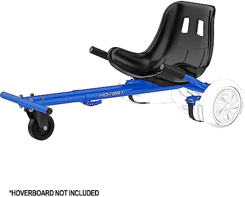 Hover-1 Buggy Hoverboard Attachment - Compatible with Most 6.5" & 8" Electric Hoverboards, Hand-Operated Rear Wheel Control, Adjustable Frame & Straps