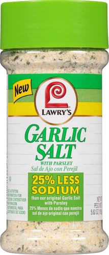 Lawry's 25% Less Sodium Garlic Salt With Parsley, 5.62 oz