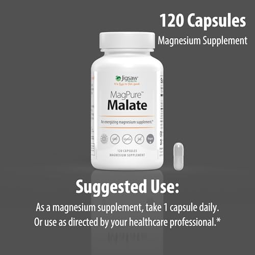 Jigsaw Health MagPure Malate | Premium Magnesium Malate Capsules | 120 Servings