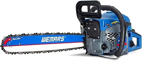 2-cycle 63CC Chainsaw Saw Gas Powered 20" Chain Saws Cordless Petrol Saw Handheld Chainsaw for Cutting Wood Trees Branches (63ACK)