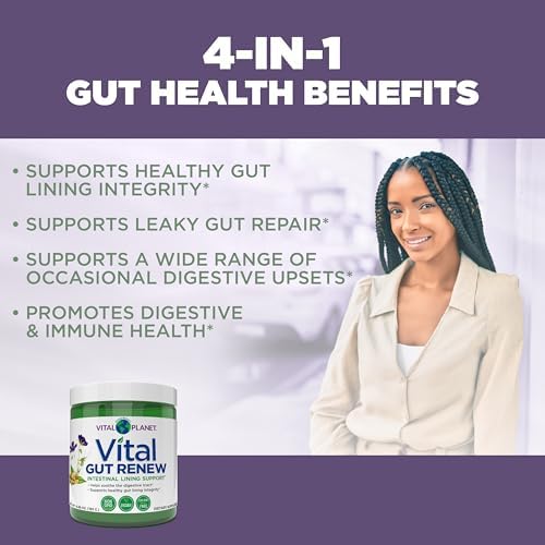 Vital Planet - Vital Gut Renew Powder Supplement for Leaky Gut Repair with L-Glutamine, Marshmallow and Ginger Root