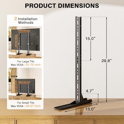TAVR Universal Table Top TV Stand Mount, TV Legs for Most 20-75 Inch TVs