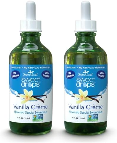 SweetLeaf Stevia Drops Liquid Sweetener, Vanilla Creme - 2 Fl Oz, Pack of 2 | Sweet Drops, Organic Stevia Leaf Extract, Zero Calorie, No Erythritol
