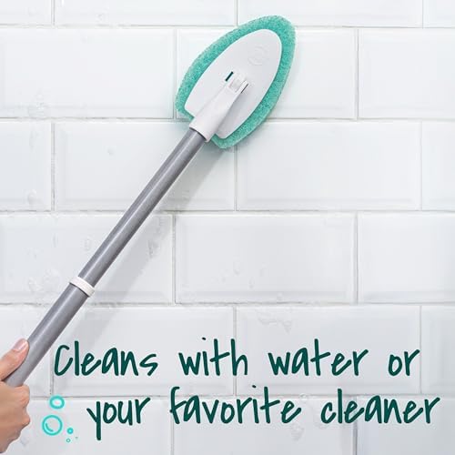 Scotch-Brite Extendable Tub & Tile Scrubber Kit, Includes 1 Handle and 3 Non-Scratch Scrubber Pads