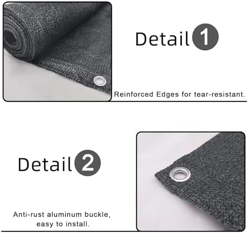 SUNLAX 3'x10' Black Balcony Privacy Screen Fence Windscreen 90% UV Block