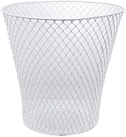 ESSENTIALS Wire Mesh Round Waste Basket | Trash Can Mesh Round Open Top Wastebasket | Recycling Bins Garbage Waste Baskets | Wire Mesh Desk Trash