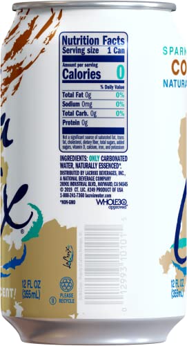 La Croix, Water Sparkling Coconut, 12 Fl Oz, 8 Count