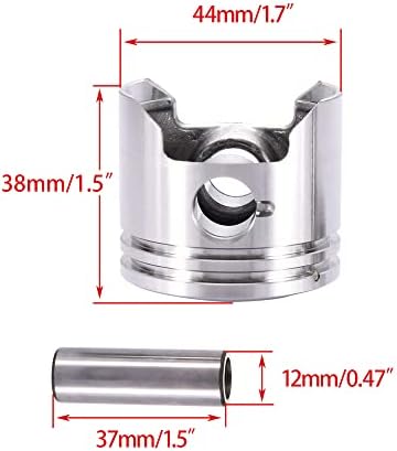 WOOSTAR 44mm Big Bore Cylinder with Piston Ring Kit Replacement for 2 Stroke 43cc 47cc 49cc Scooter Mini Pocket Bike