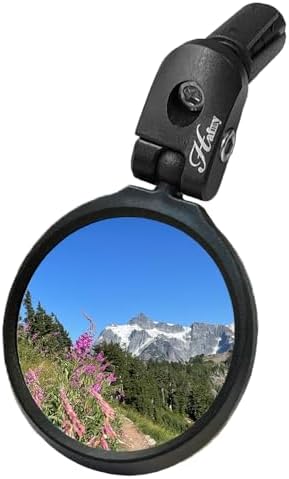 Hafny Bike End Bike Mirror, Adjustable Convex Rear View Mirror for Bicycle, Clear HD Glass Lens, 360° Rotatable, Fits MTB Road E-Bike Scooter, HF-M951-FR03 (1pc Silver Glass, 62mm Dia)