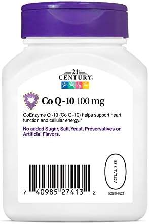 21st Century CoQ10 100mg Softgels, Heart Health Support, 90 Count | Coenzyme Q10 100 mg Fast-Release Liquid Softgels