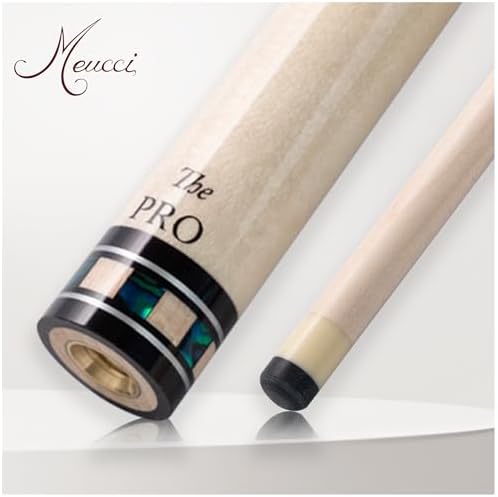 Meucci Pool Cues - Merry Widow, Blue & Gray - Maple Cue Stick, Pool Stick w/Paua Shell Squares Design