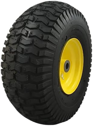 Marastar 15x6.00-6 Pneumatic, OEM Like Replacement Front Tire and Wheel Assembly, Compatible with John Deere Mowers, Turf Saver, 4PR Tube-Type Tire