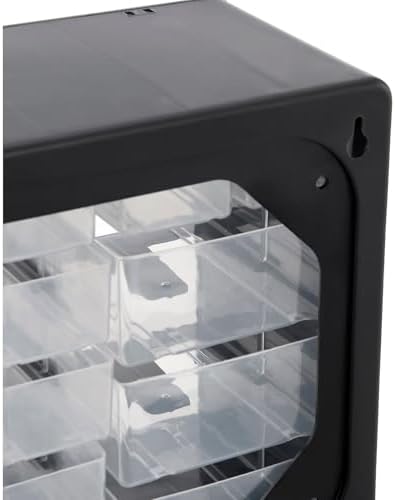 Global Industrial 30 Drawers Plastic Drawer Parts Cabinet, 20"W x 6-1/2"D x 10"H, Black