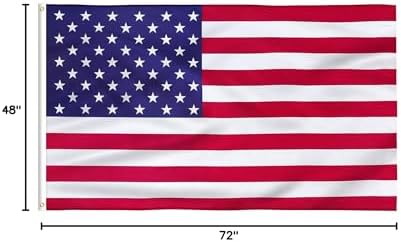 American Flag 4x6 Ft Embroidered Stars Sewn Stripes with Stripes Brass Grommets Heavy Duty Durable Stitched Nylon for Outdoor Vivid Color and