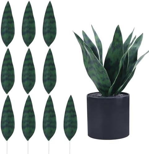 summer flower 23in Snake Plant Artificial Leaf Set 21pcs Faux Sansevieria Plant Leaves Tall Fake Snake Greenery Outdoor 4 Sizes for Indoor Home