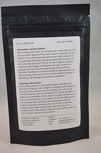 Live Spirulina platensis (500 ml) + 10 L Dry Spirulina Grow Medium SSD1+2 - Algae Culture + fertlizer (500ml 10L)