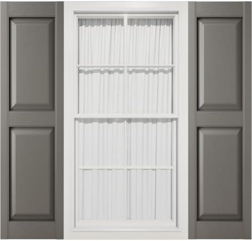 Mid America 00021247002 Standard Size Williamsburg Double Panel Vinyl Shutters, w/Installation Shutter-Lok's & Matching Screws (Per Pair), 002, 12"W x 47"H, Black