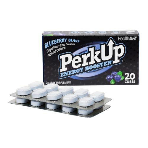 HealthA2Z® PerkUp® Energy Booster | Melt-in-mouth Cubes with 50 mg Natural Caffeine & B Vitamins for Energy