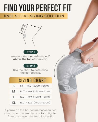 MagnetRX® Magnetic Knee Sleeve – (2-Pack) Effective Compression Knee Brace with Magnets for Knee Comfort & Recovery – Magnetic Knee Brace