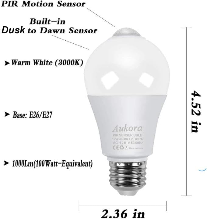 Aukora Dusk to Dawn Light Bulb