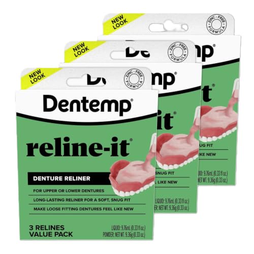 Dentemp Denture Reline Kit - Advanced Formula Reline It Denture Reliner (Pack of 2) - Denture Kit to Refit and Tighten Dentures for Both Upper & Lower Denture (Packaging May Vary)