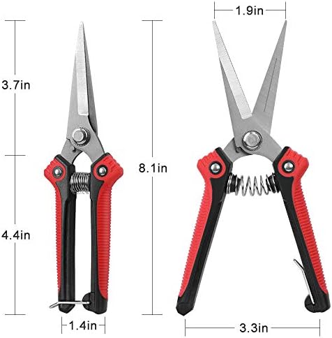 WYF Pruning Scissors, Professional Garden Shears - Straight Stainless Steel Blades - Sharp Gardening Hand Pruner for Garden Harvesting Fruits