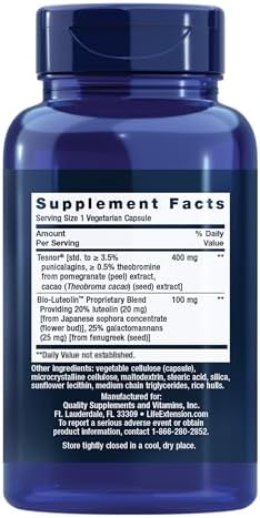 Life Extension Testosterone Elite, Testosterone Supplement, Male Health Support Supplement, Pomegranate, Cacao, Luteolin, Non-GMO, Gluten-Free