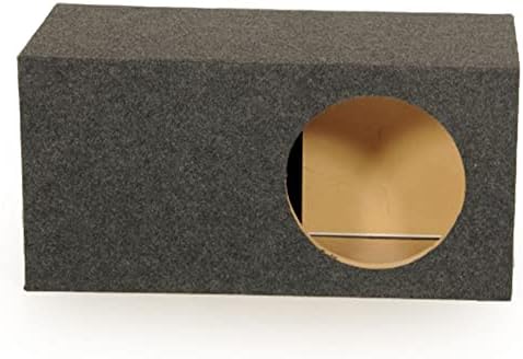 QPower 15 Inch Heavy-Duty Single Vented Carpet Covered Durable Car Audio Vehicle Subwoofer Enclosure Woofer Box, Charcoal Gray