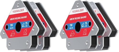 YESWELDER 4-Pc Welding Magnet Set, 50 lb Holding Power Welding Accessories