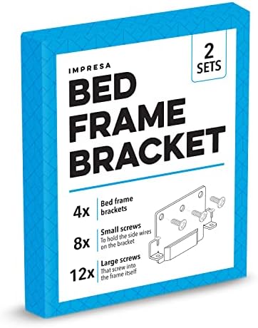 Impresa Bed Frame Bracket Kit 116791 - Rust-Resistant Iron Beam Mounts - Easy Assembly Headboard Bracket - Compatible with IKEA MALM & Skorva Series