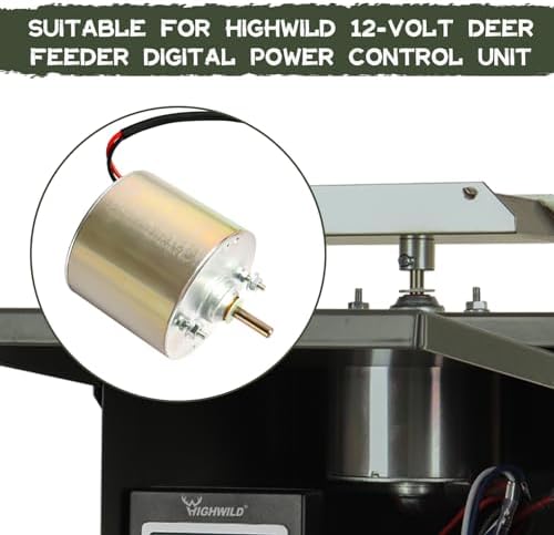 Highwild 12V Deer Feeder Motor Spinner Drive Kit, Universal Replacement Heavy-Duty 1/4" Shaft Motor for Game feeders, Hunting Feeders, Corn feeders