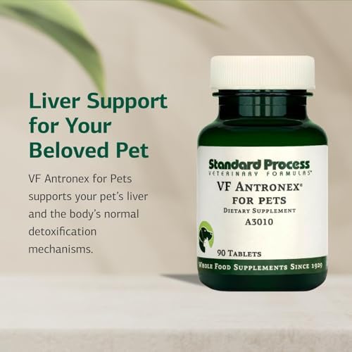 Standard Process Inc. VF Antronex for Pets - Feline & Canine Hepatic Support Formula - Healthy Liver Supplement for Cats & Dogs - Antronex