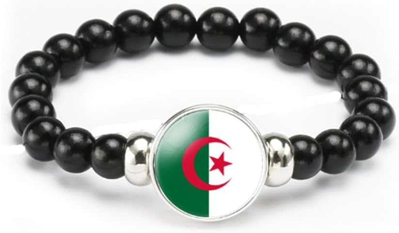 vmcoatdu National Flag Bracelet Elastic Rope Beaded Bracelet Support Your Country Travel Souvenir Gifts for Men Women
