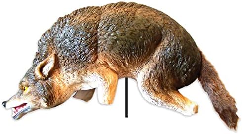 Bird-X 3D Coyote Decoy, Lifelike Predator Replica, Coyote Decoy with Moving Tail and Realistic Markings, Easy to Install, Covers up to 1 Acre of Land